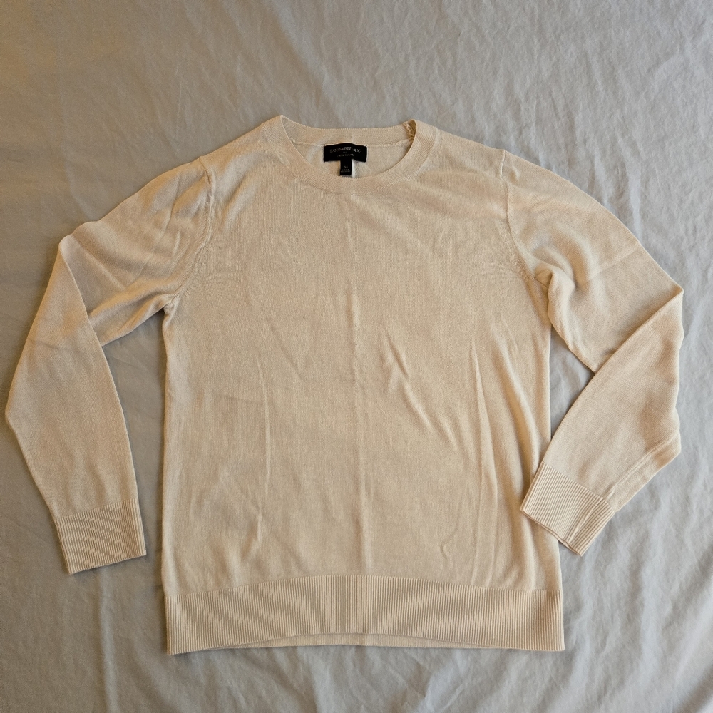 Banana Republic sz M Forever Sweater Cream Ivory Cotton Blend